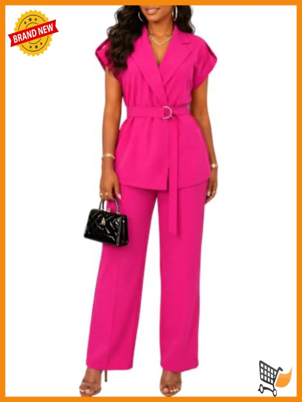 Women's 2 Piece Pant Suit Set Business Casual Blazer Vest Pencil Pants Work